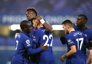 Chelsea’s Tammy Abraham celebrates scoring against Sheffield United