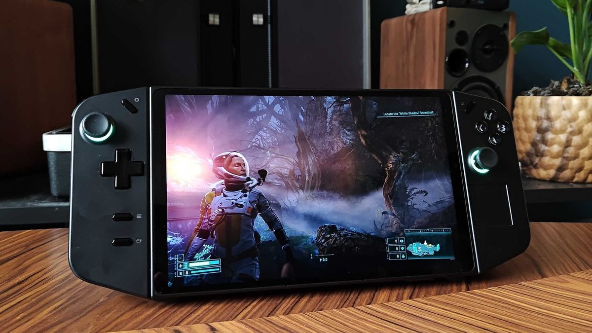 Lenovo Legion Go handheld with Returnal on screen