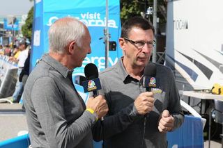 Phil Liggett and Paul Sherwen bring the race home for TV viewers.