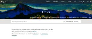 Online art galleries: ArtUk screenshot