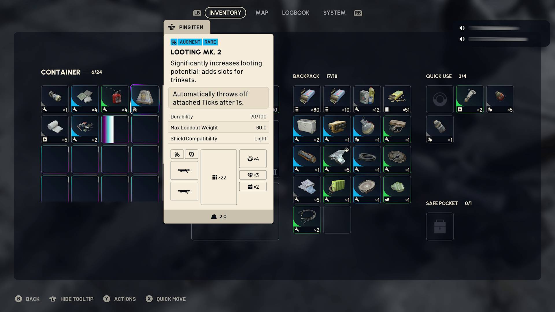 Arc Raiders Looting mk 2 Augment looted