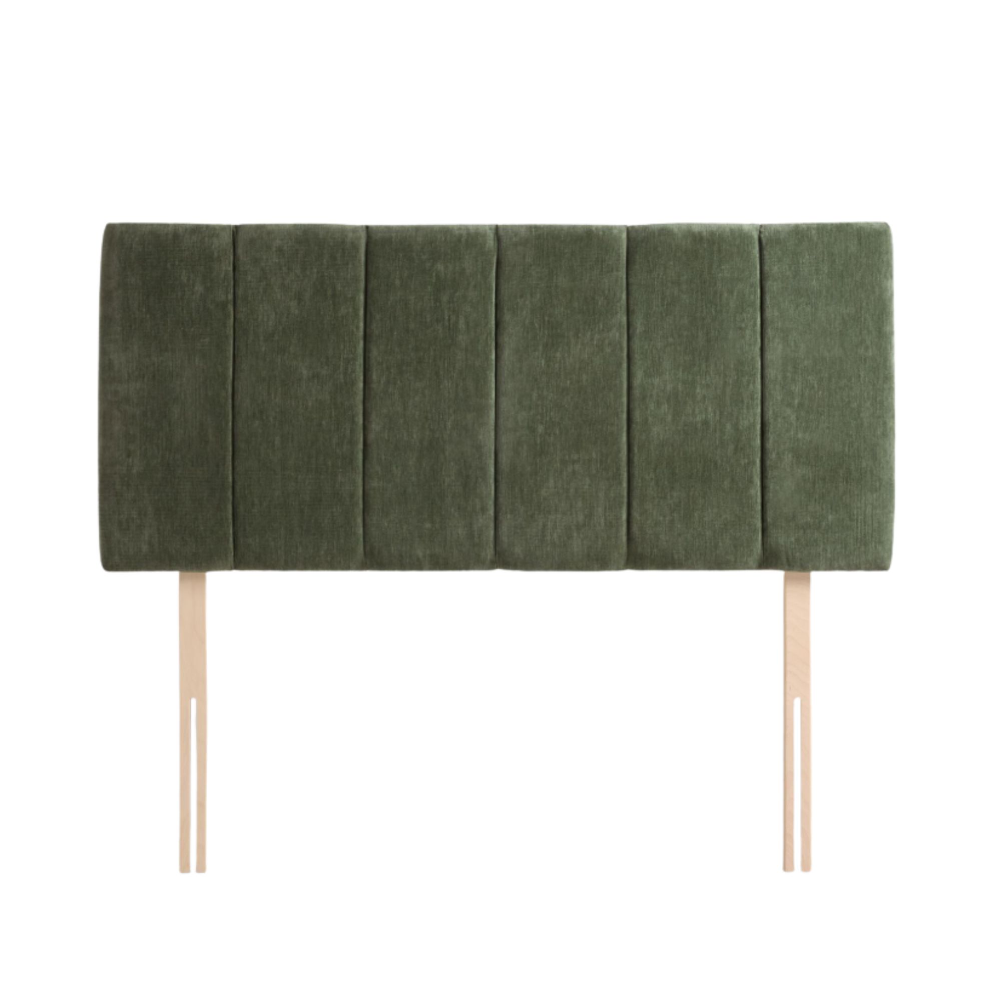 Next, Fine Chenille Mid Khaki Green Panelled Upholstered Headboard