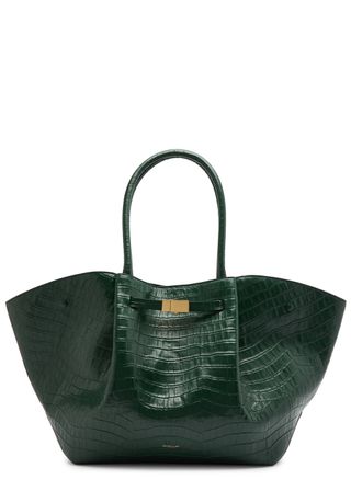 New York Crocodile-Effect Leather Tote