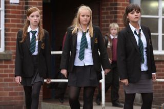 Phoebe Dynevor with her Waterloo Road co-stars