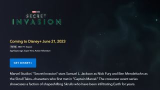 Ein Screenshot des angeblichen Veröffentlichungsdatums von Secret Invasion, wie es auf Disney Plus angezeigt wird