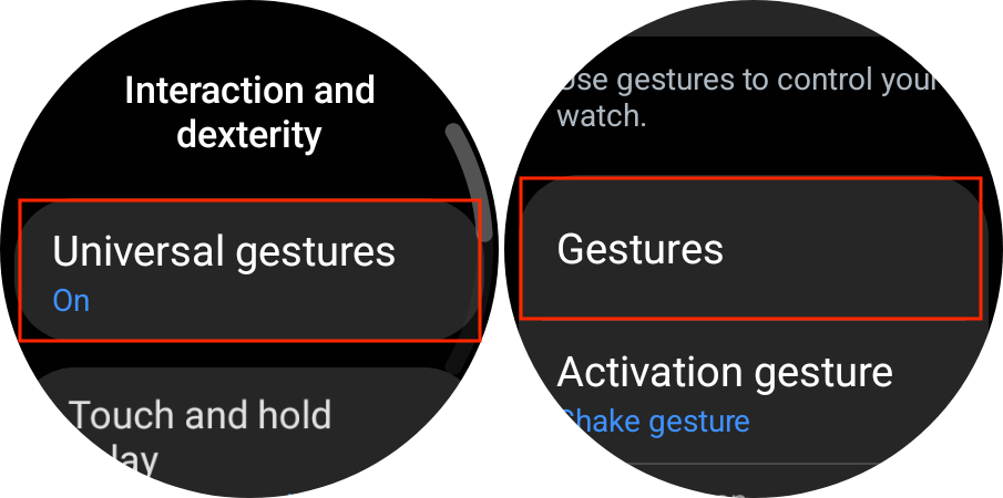 How to customize Universal Gestures on Galaxy Watch