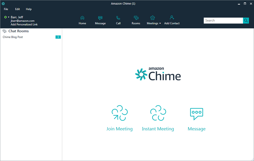 A screenshot of the Chime interface