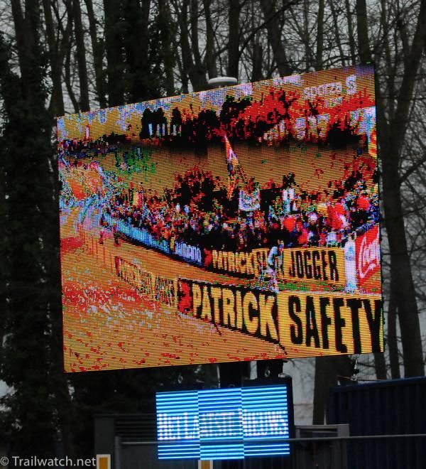 The crowds were so thick that most spectators watched the racing on giant screens