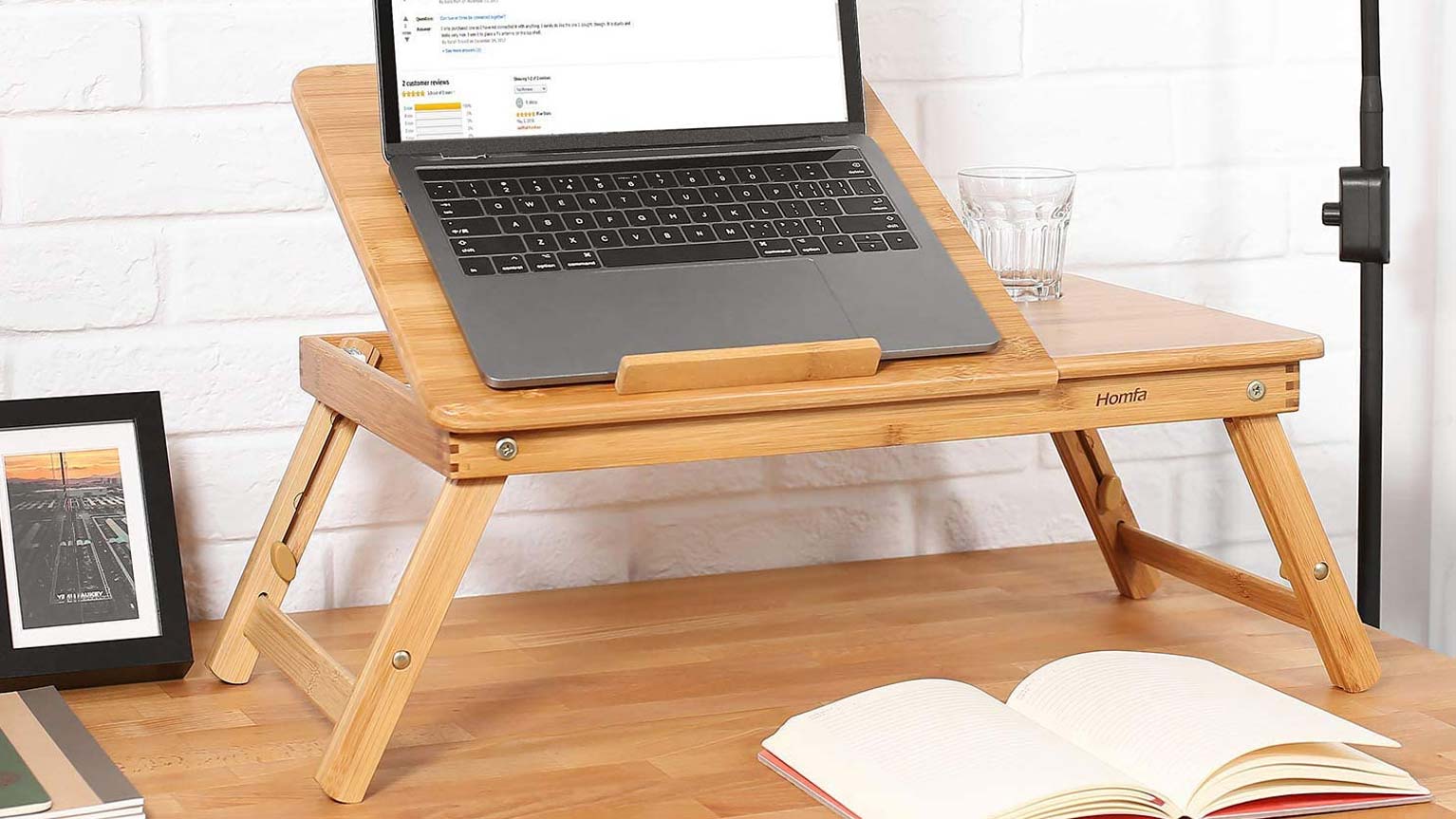 The best desks: HOMFA Bamboo Laptop Desk
