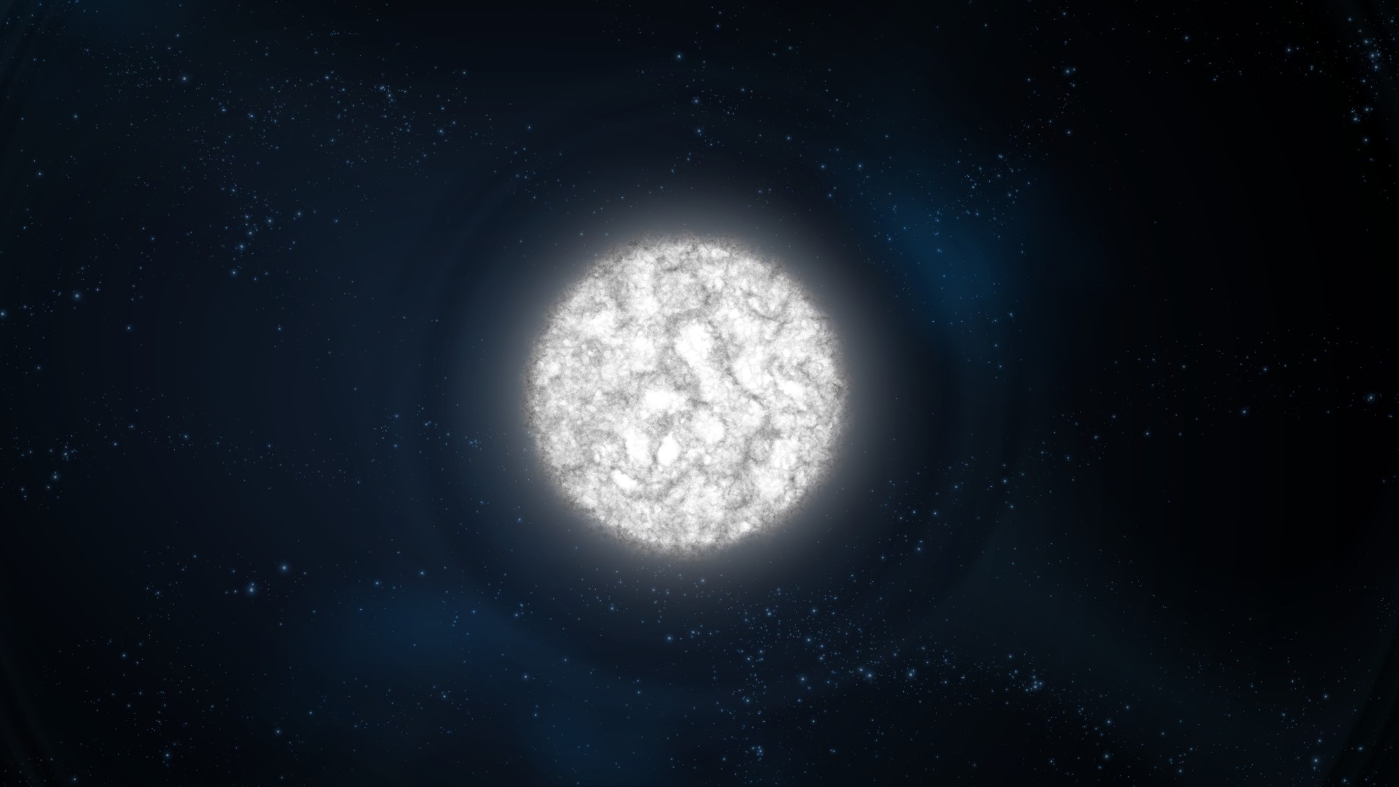An artist's depiction of a white dwarf, the remnants of an exploded star.