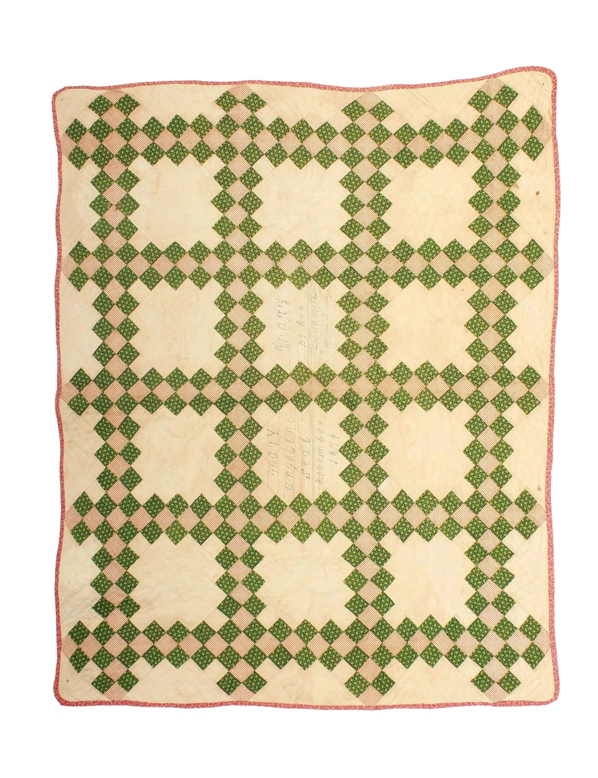 Early Antique Irish Chain Quilt 
