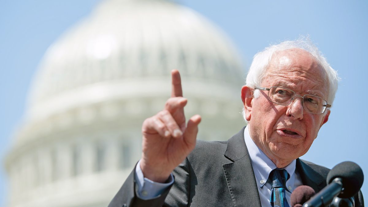 U.S. Senator and presidential candidate Bernie Sanders, shown here at a press conference in June 2019, has pledged to share any details about UFOs if he wins the 2020 election.