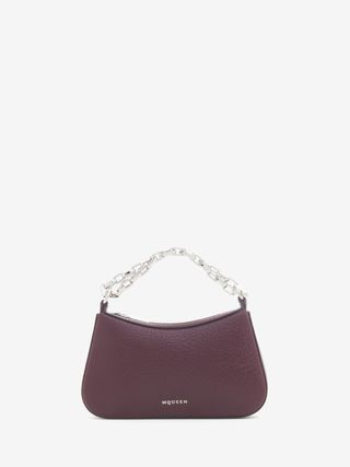 McQueen, Mini T-bar Pouch in Oxblood