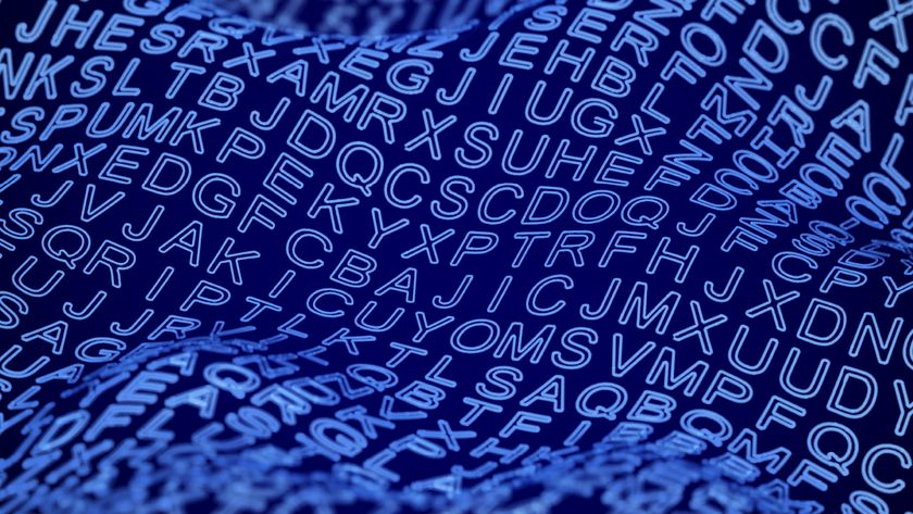 Letters on a blue background