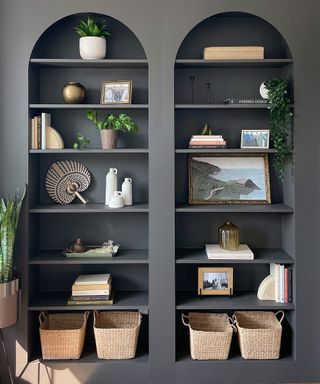 A set of diy bookshelves made from Ikea Billy bookstands