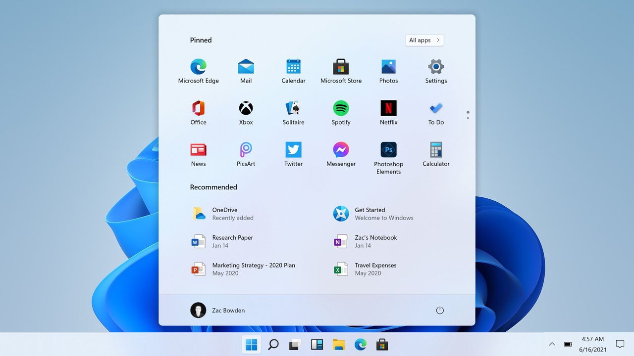 Windows 11 Start Screenshot