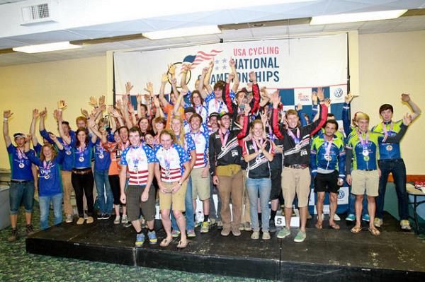 Brevard College riders won the Division 2 team omnium at 2012 Collegiate MTB Nationals. Union College-KY and Western State Colorado University completed the podium.
