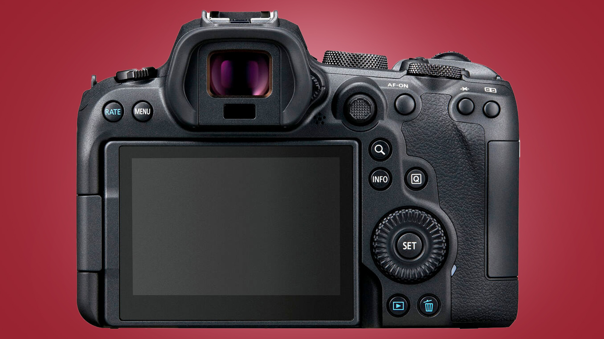 The back of the Canon EOS R6 mirrorless camera