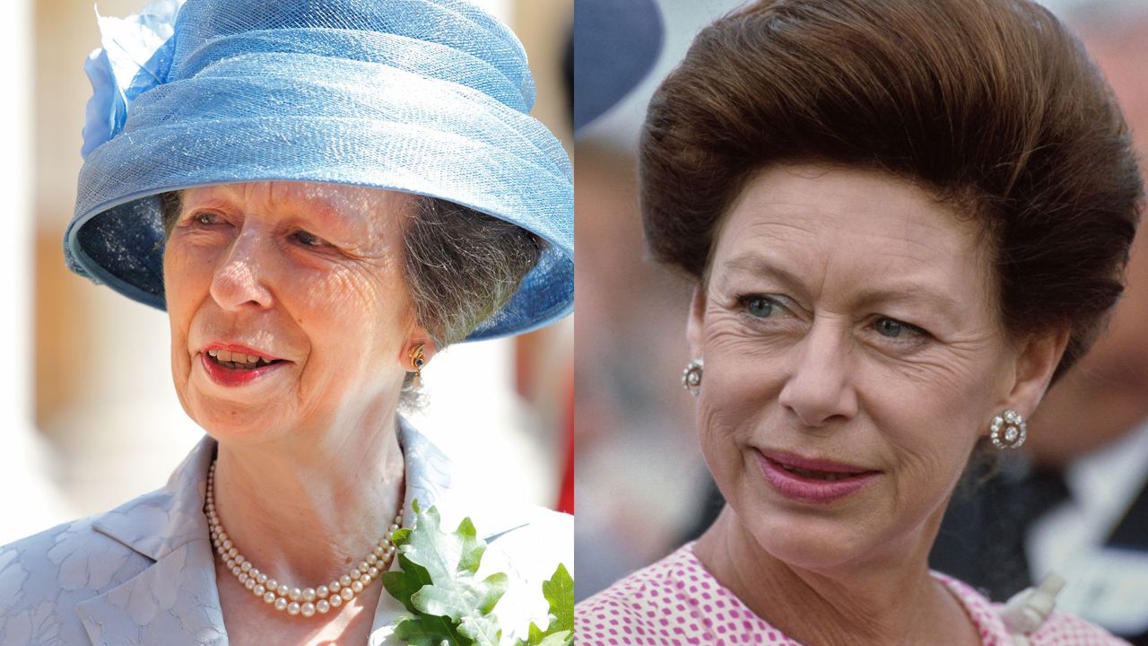 Princess Anne’s futuristic sunglasses are similar to Princess Margaret&#039;s. Seen here are the two royals at different occasions