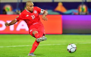 Wahbi Khazri taking a penalty for Tunisia