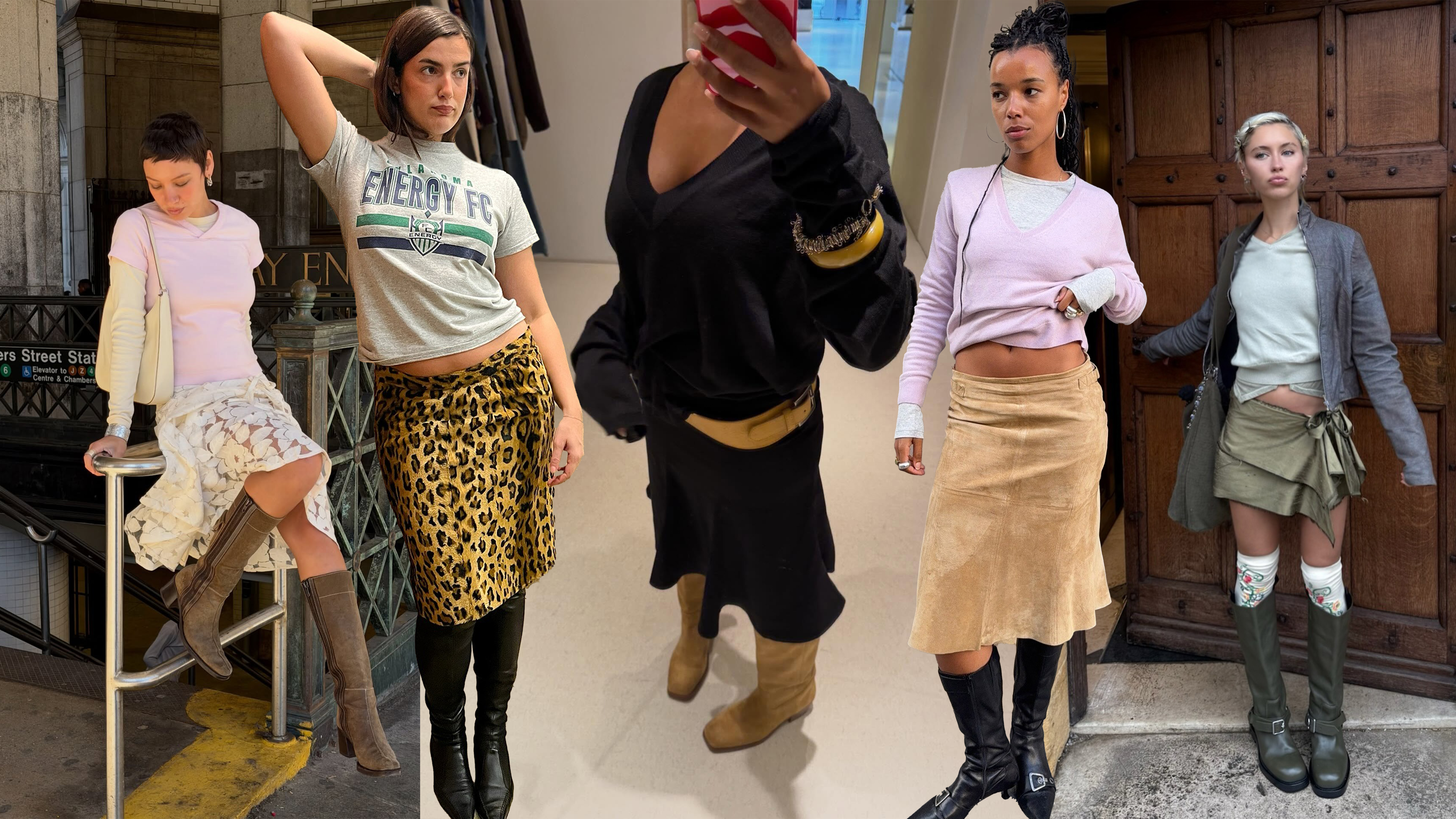 spring boots and skirts outfits 2026