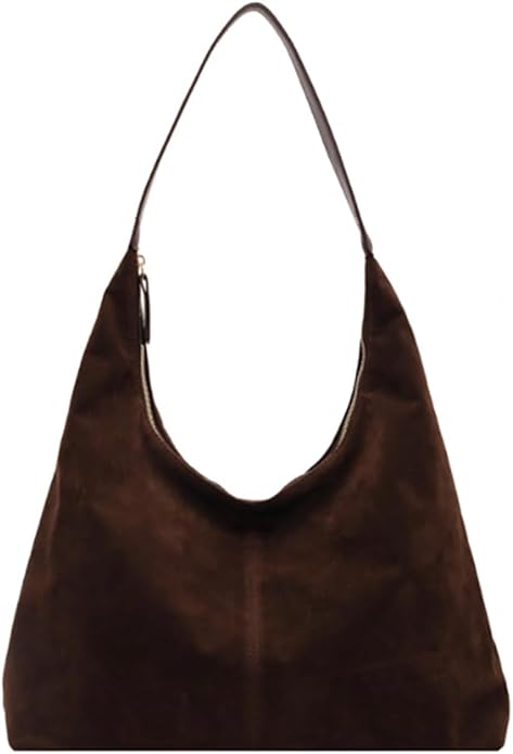 Jusavie, Suede Crescent Shoulder Bag 