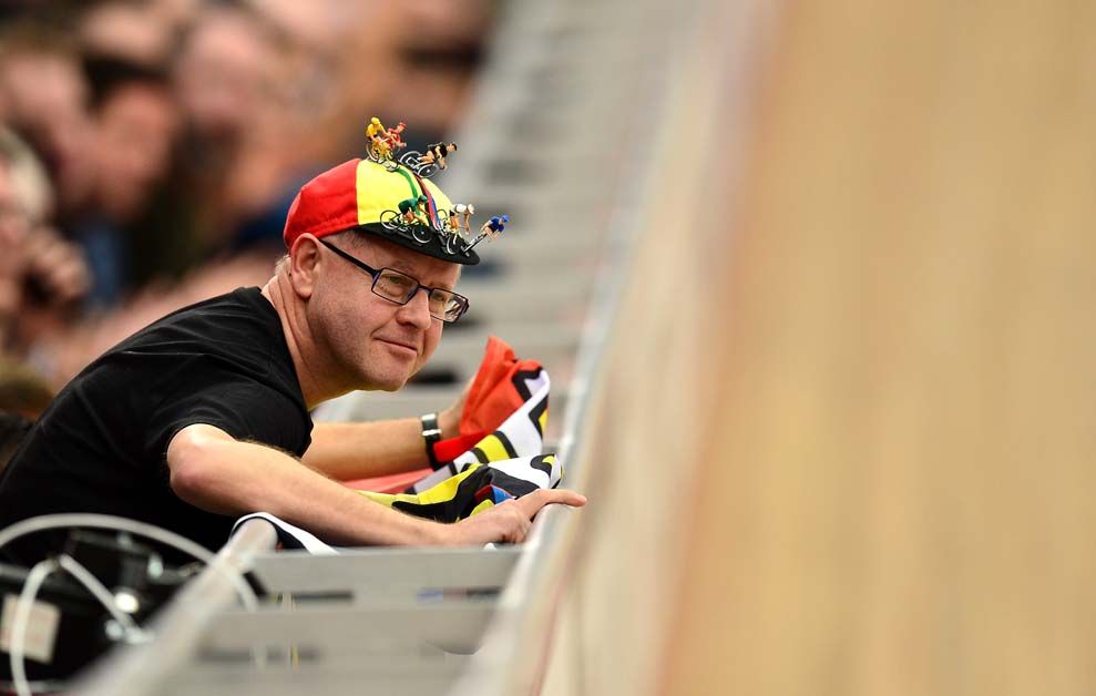 A German fan watches on in the stands