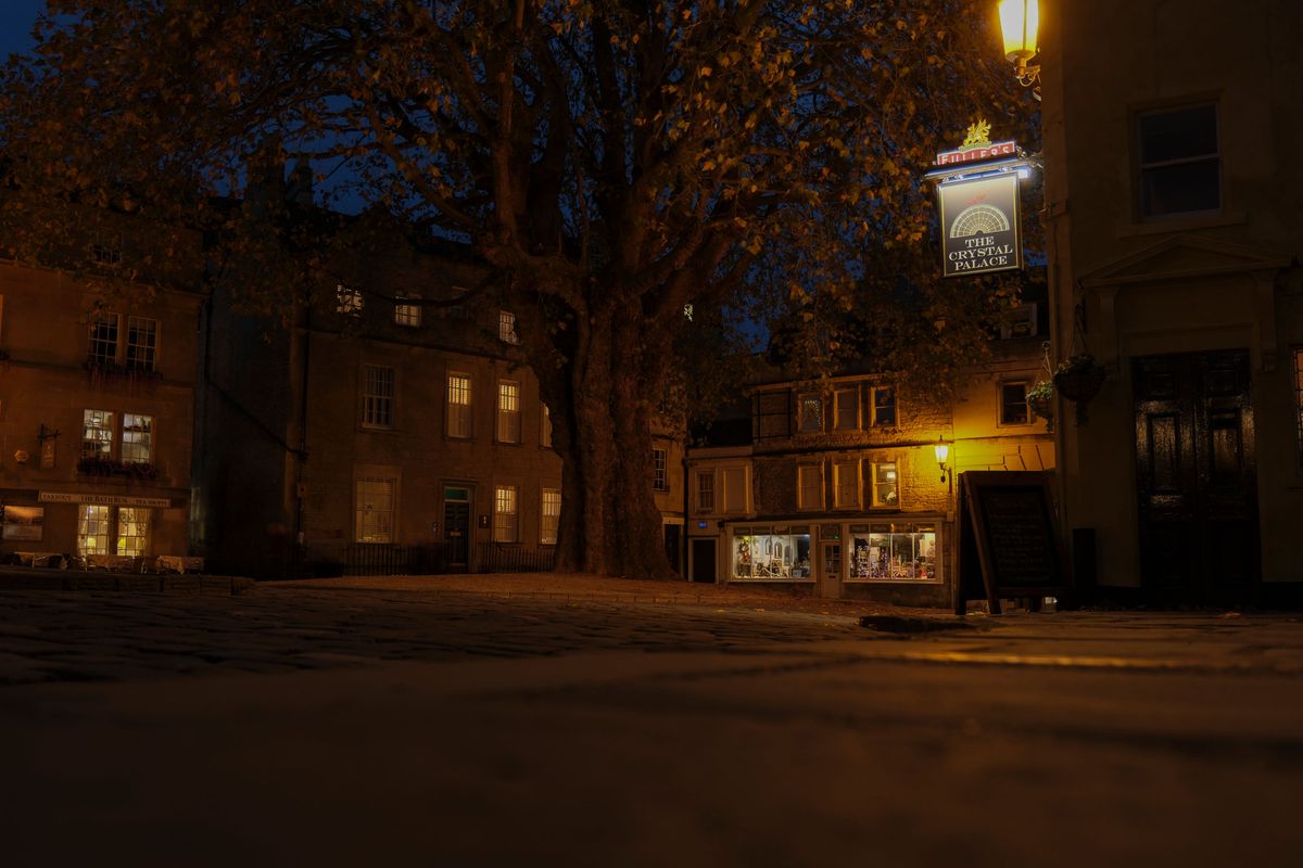 Example image in low light of a city street