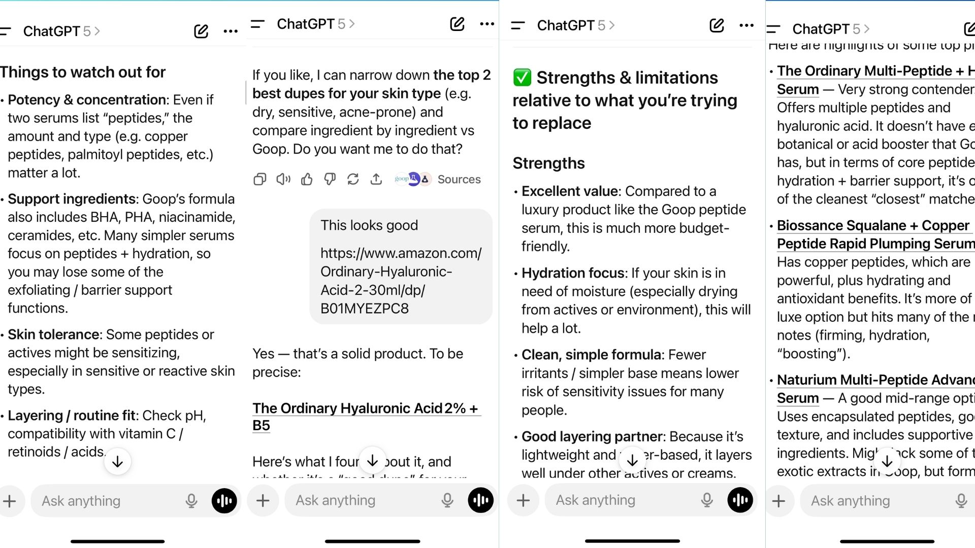 screenshot of ChatGPT