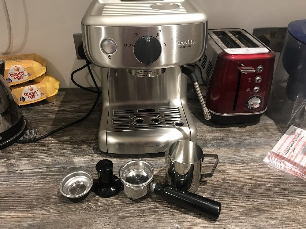 Breville Barista espresso coffee machine setting up