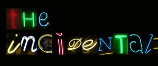 'The Incidental' written in neon letters