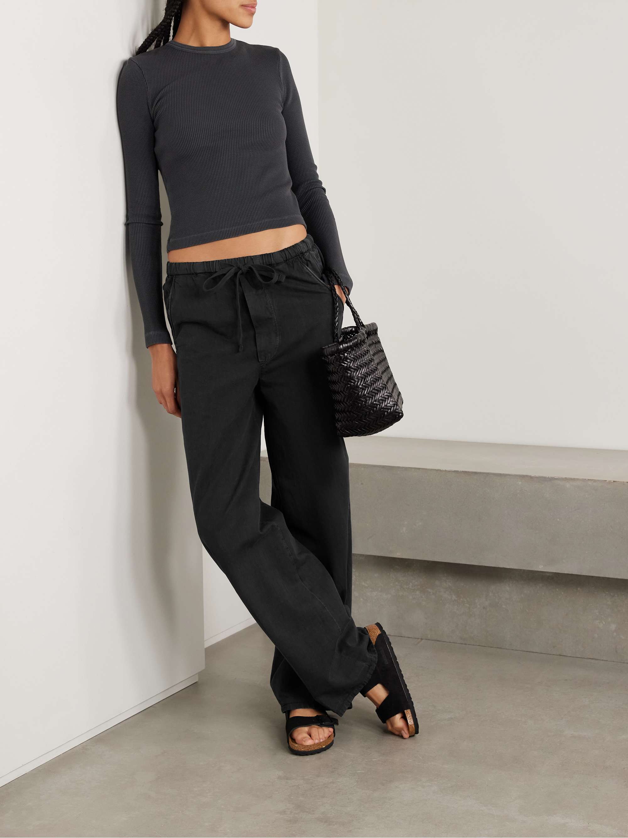 Aurora Cotton and Linen-Blend Wide-Leg Pants