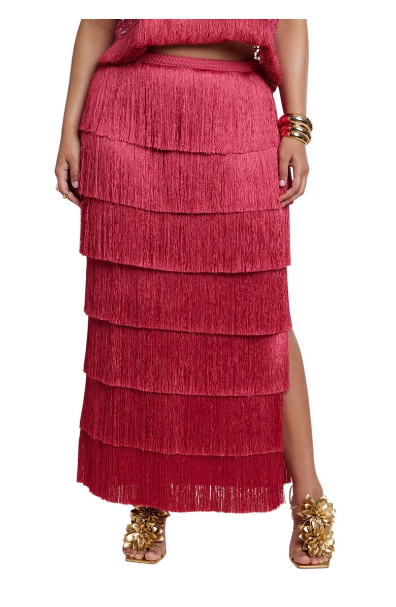 Patbo X Eloquii Fringe Column Maxi Skirt