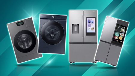 A selection of Samsung fridges and washing machines.