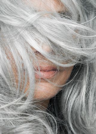 Woman with grey hair