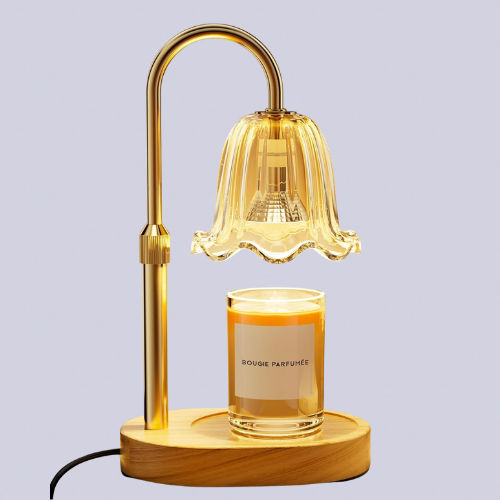 A candle warmer with a retro style lamp
