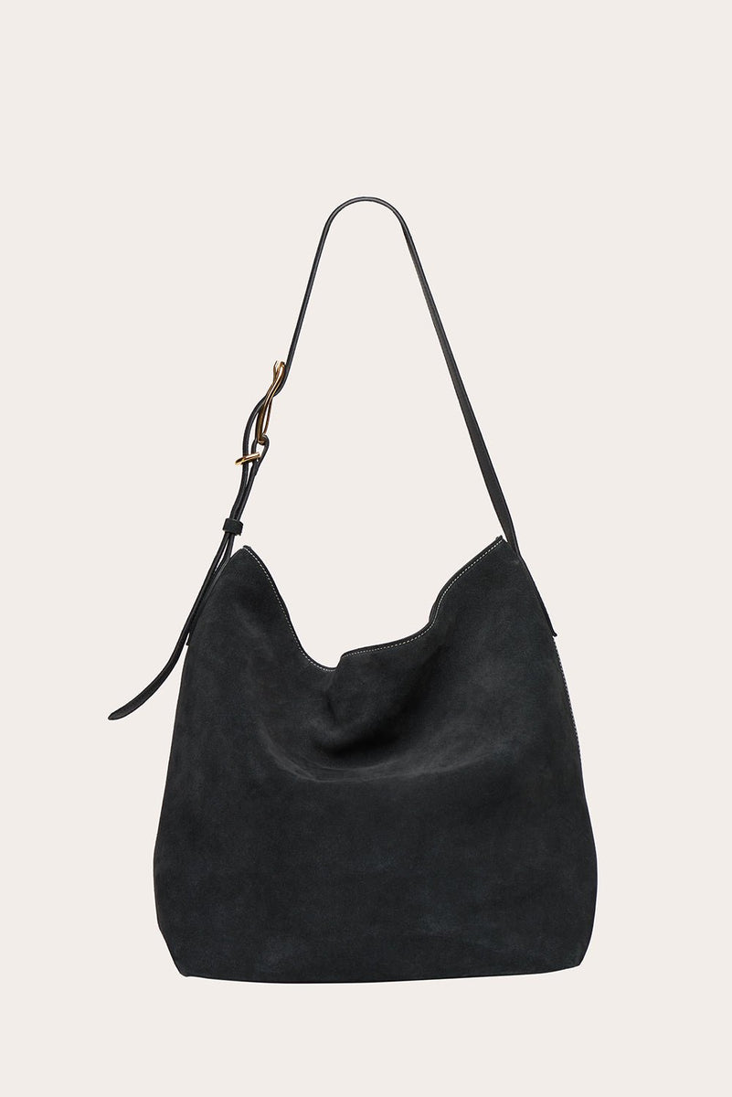 Slouch Bucket Black Suede - 30% Off