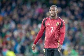 March 23: Jérémy Doku #7 of Belgium during the Republic of Ireland V Belgium, International friendly match at Aviva Stadium on March 23rd, 2024 in Dublin, Ireland. (Photo by Tim Clayton/Corbis via Getty Images)