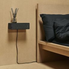bedroom with speakers