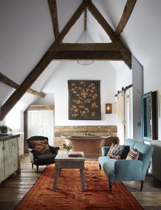 period home with wooden floor in bathroom