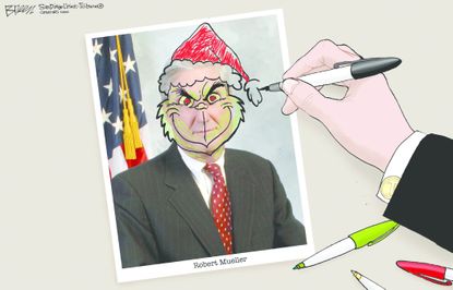 Political cartoon U.S. Christmas Robert Mueller probe
