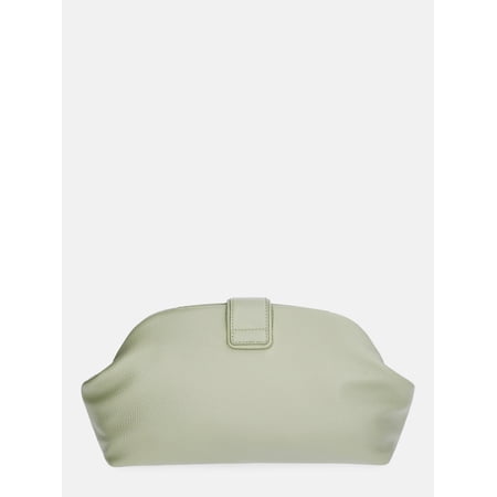 Free Assembly Women's Faux Leather Clutch Handbag, Sage Green