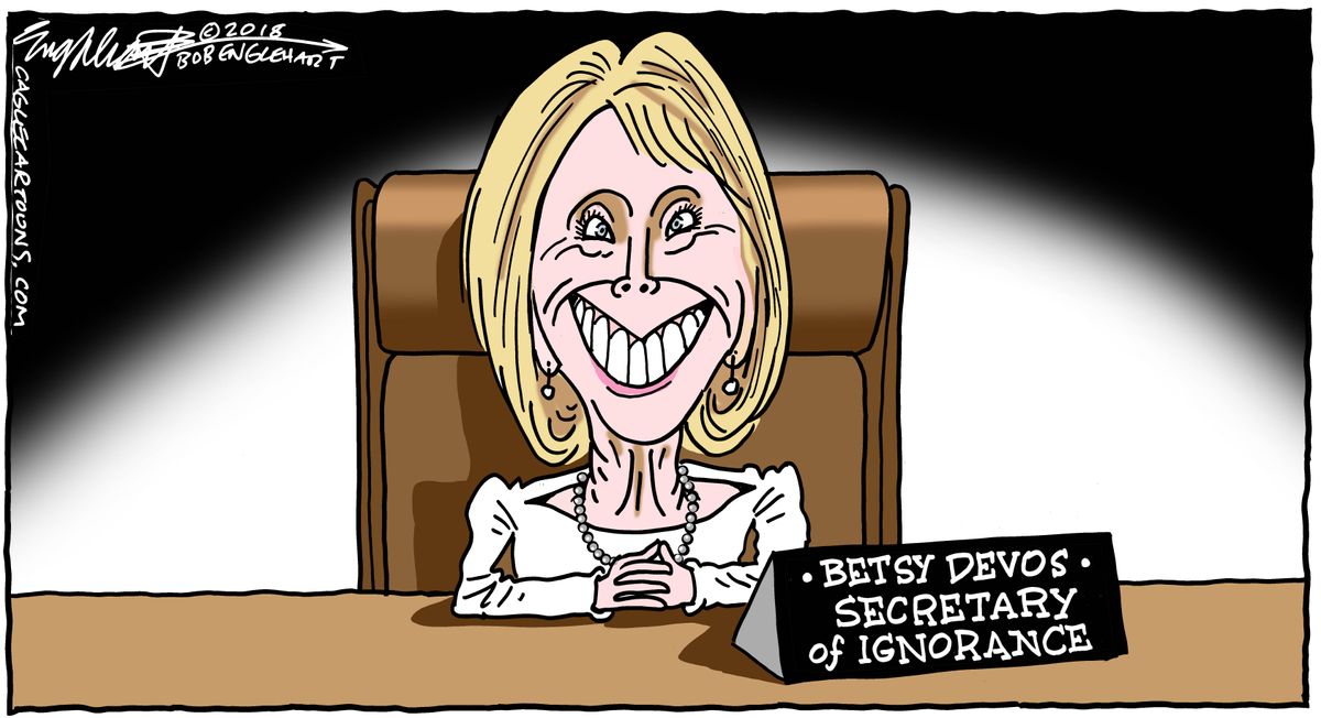 Political Cartoon U.S. Betsy Devos 60 Minutes Interview | The Week