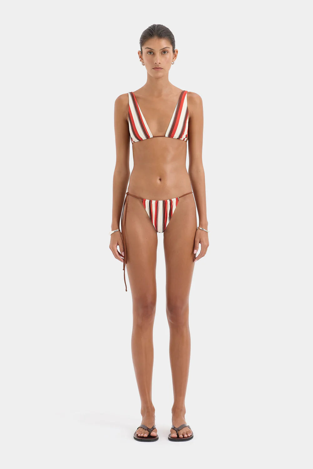 Alva Halter Triangle Bikini Top Laila Stripe