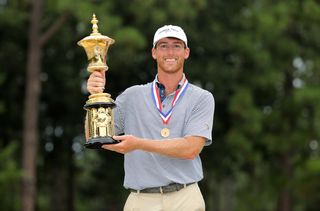 Andy Ogletree holds the US Amateur Championship trophy