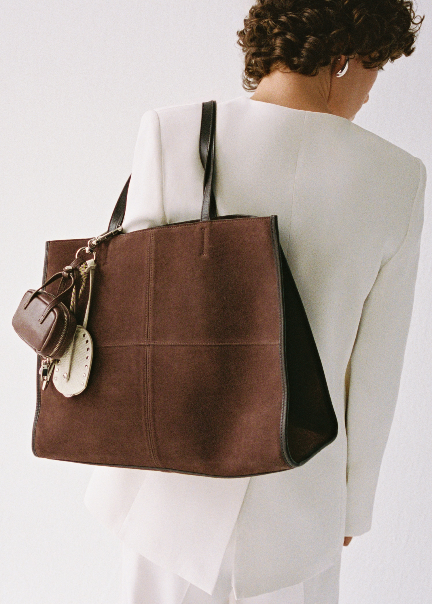 Suede Leather Shopper Bag - Women | Mango Usa