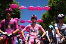 Tadej Pogačar at the start of stage 9 of the Giro d'Italia