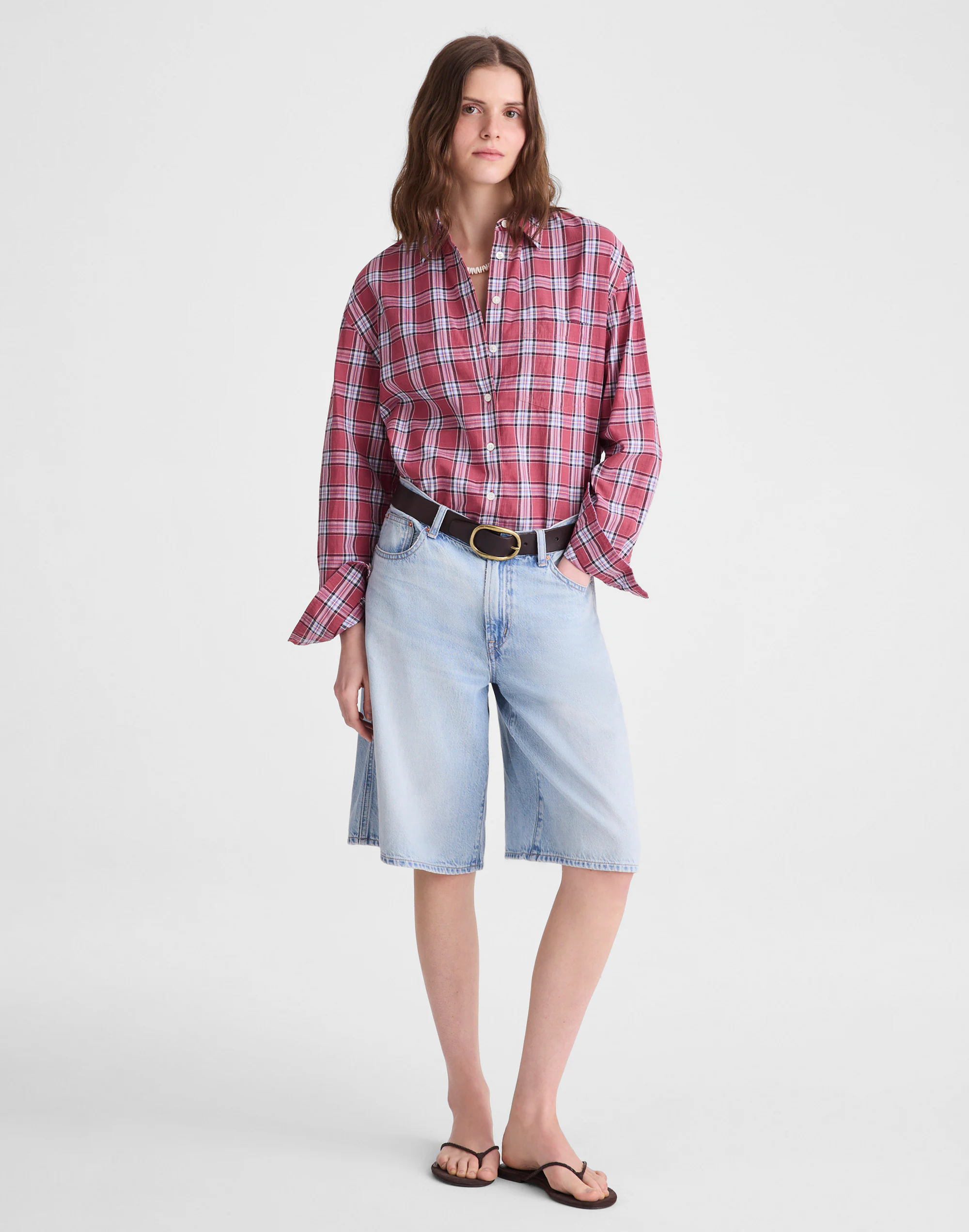 The V-Waist Bermuda Short in Airy Denim