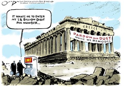 Editorial cartoon Greece Economy