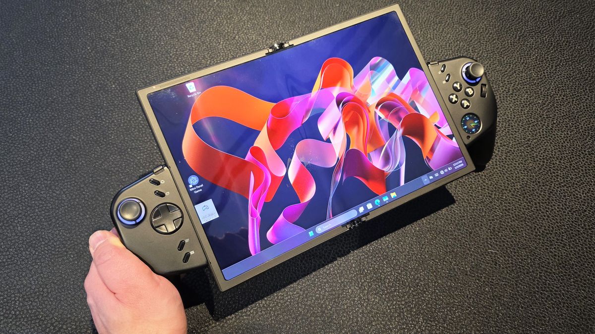 Photos of the concept device from Lenovo called the Legion Go Fold.